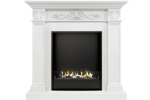 Биокамин в портале Firezo Verona Белый дуб, стандарт