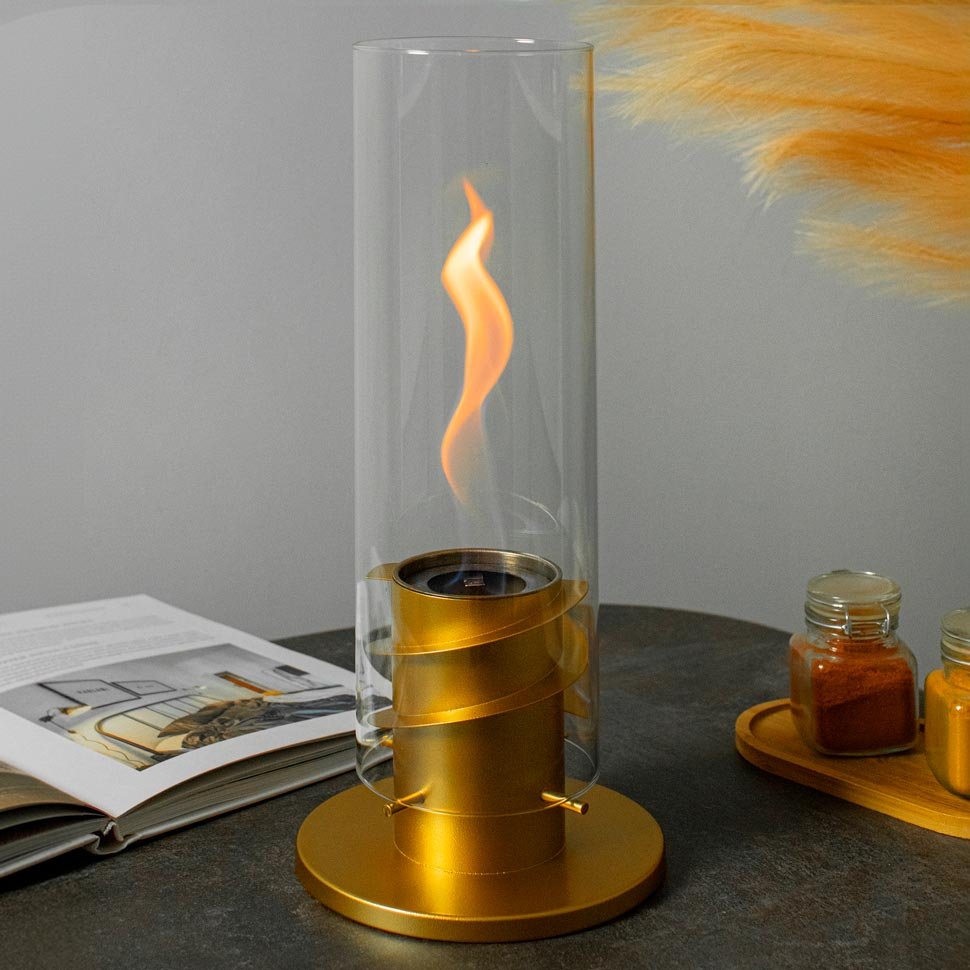 Настольный биокамин Свеча, золотой Настольный биокамин Свеча, золотой