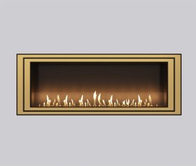 Биокамин встраиваемый SappFire Saturn 1200 с латунными рамками