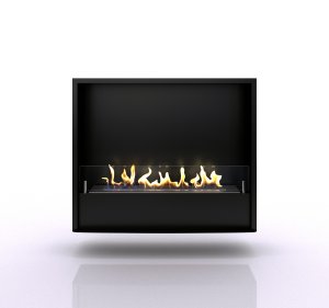 Биокамин в портале Firezo Glasgow Венге белый камень, стандарт