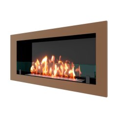 Биокамин встраиваемый SteelHeat ONE 800 с рамкой цвет бронза