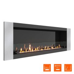 Биокамин встраиваемый SteelHeat LONG-V 1500 XL